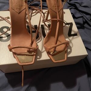 Schutz Heels Nude wore once